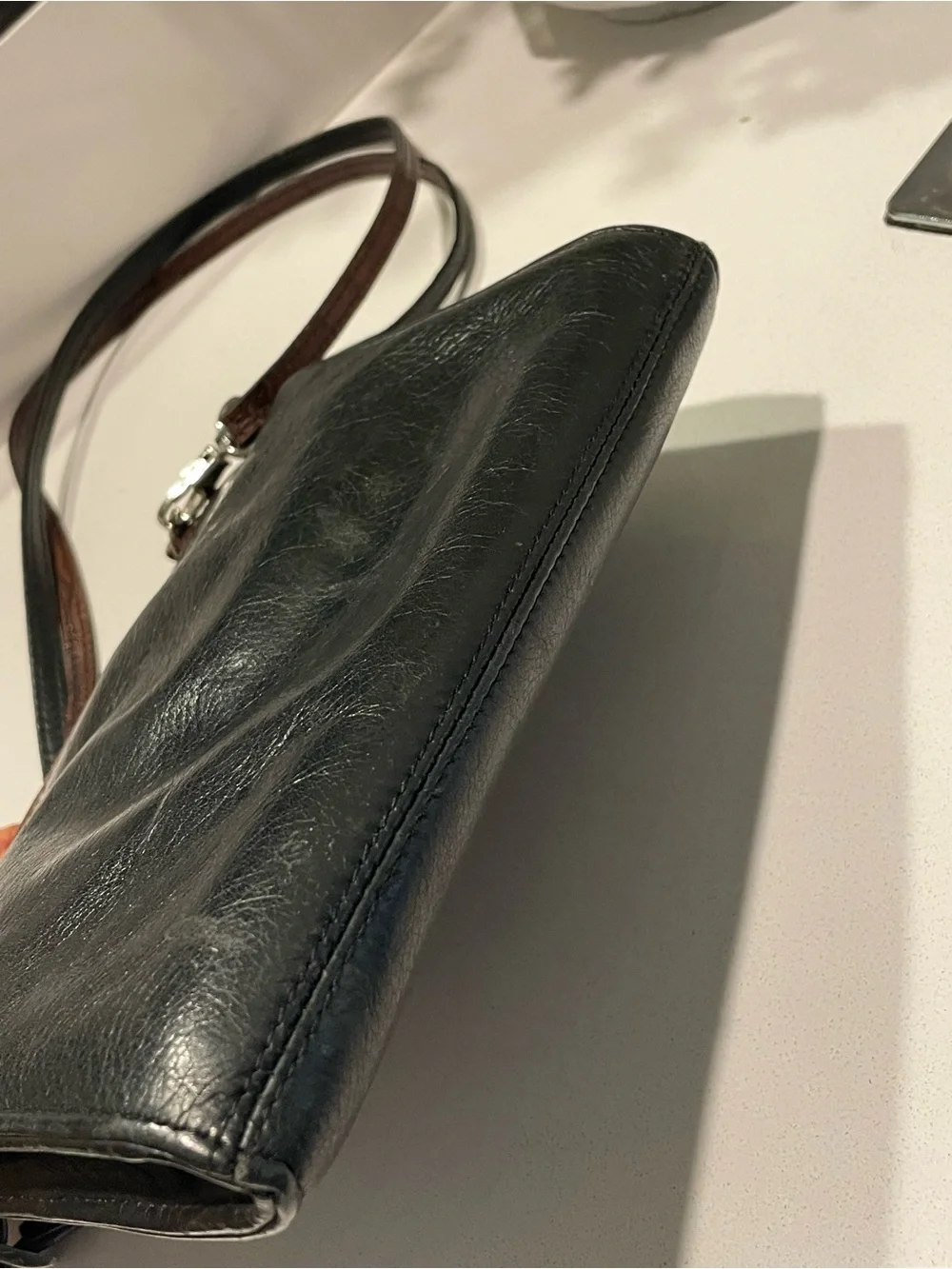 Jack Georges Black and Brown Crossbody Bag - Classic Two-Tone Design